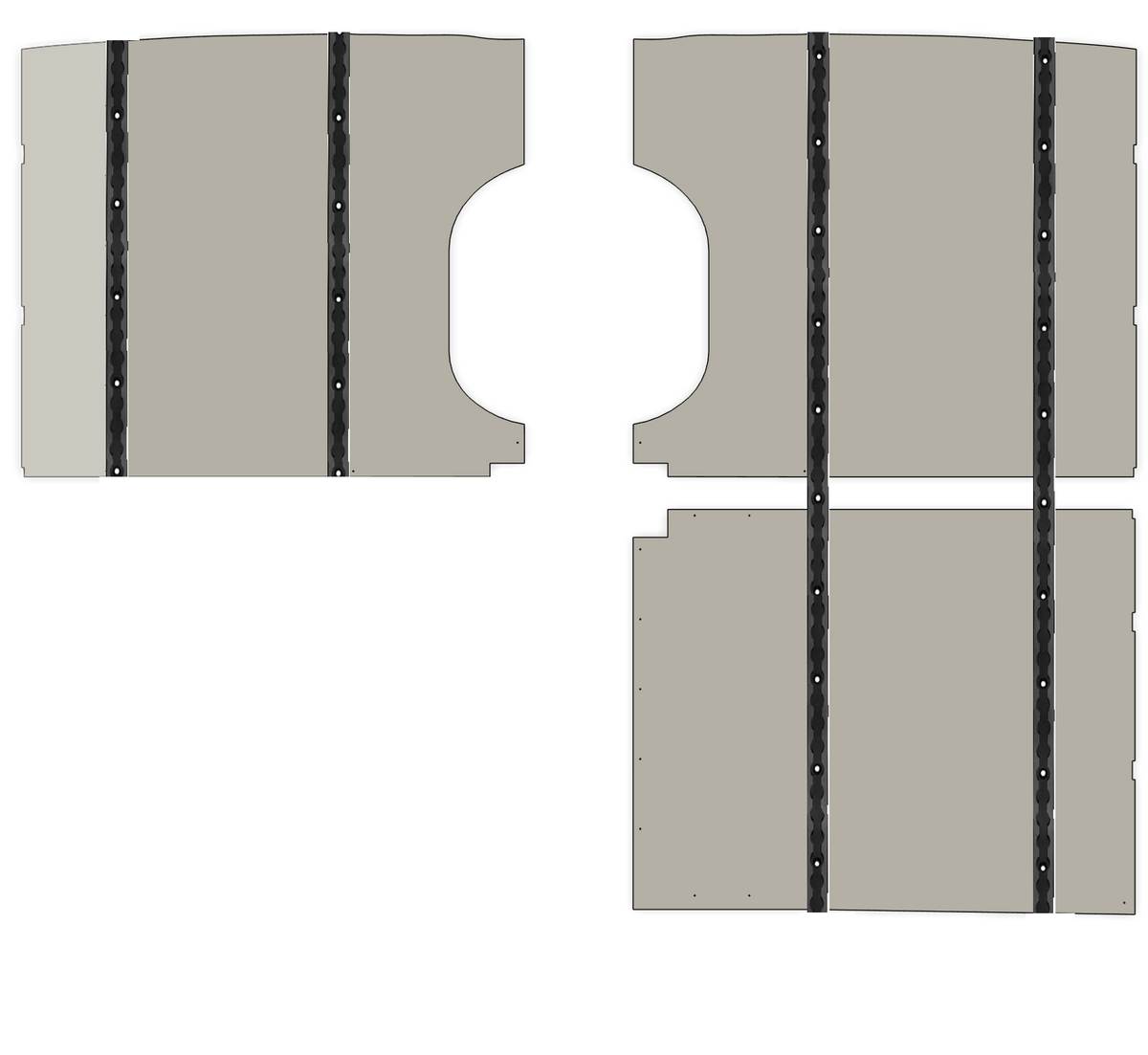 Sprinter 144 Wall Panel With L Track CNC DXF Files (2019+ High Roof) Digital Download