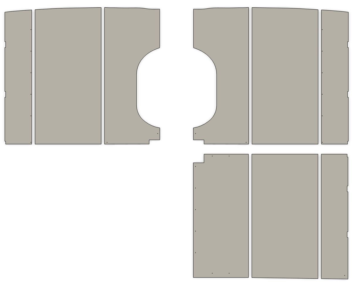 Sprinter 144 Wall Panel With L Track CNC DXF Files (2019+ High Roof) Digital Download